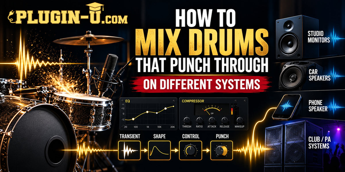 Drum mixing techniques for punch and clarity across studio monitors, headphones and small speakers