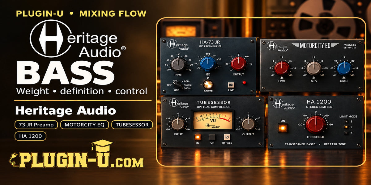 Heritage Audio bass mixing workflow for low-end weight, definition and harmonic control