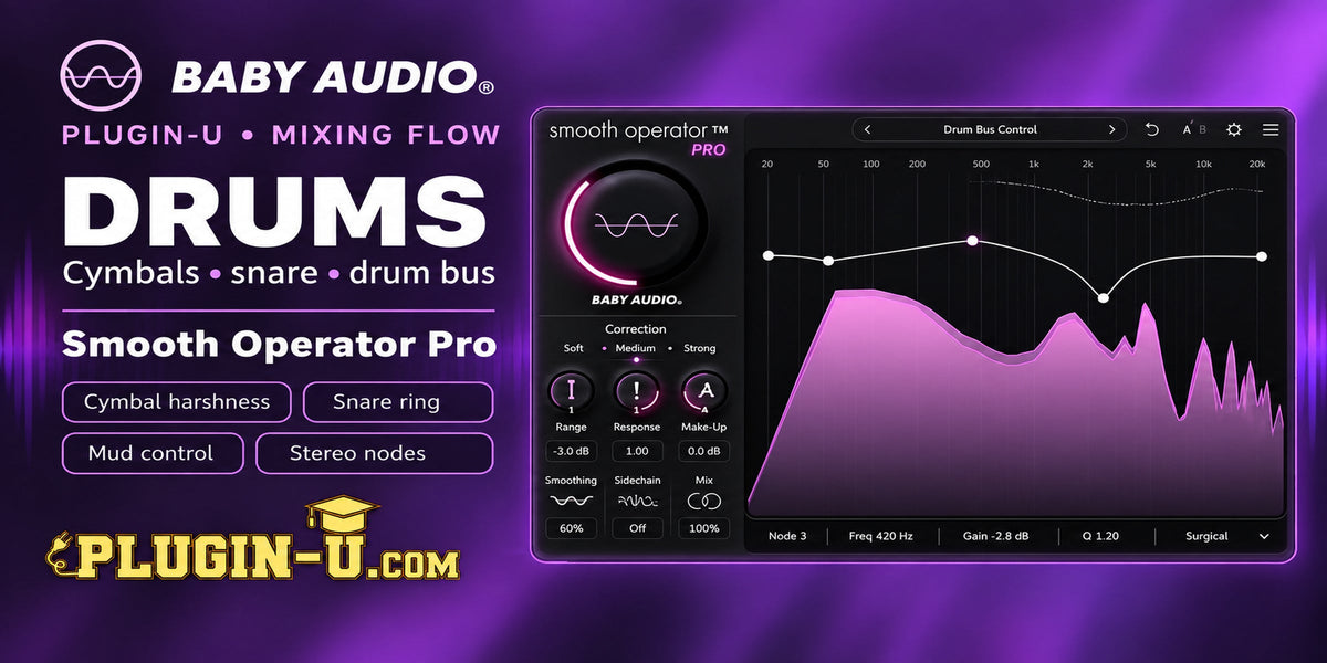 Baby Audio Smooth Operator Pro for controlling cymbal harshness, drum ring and low-frequency mud