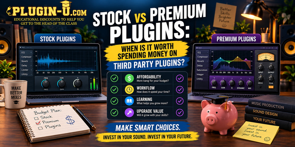 Stock versus premium audio plugins comparison for deciding when third-party plugins are worth buying